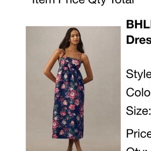 Anthropologie BHLDN Floral Midi Dress